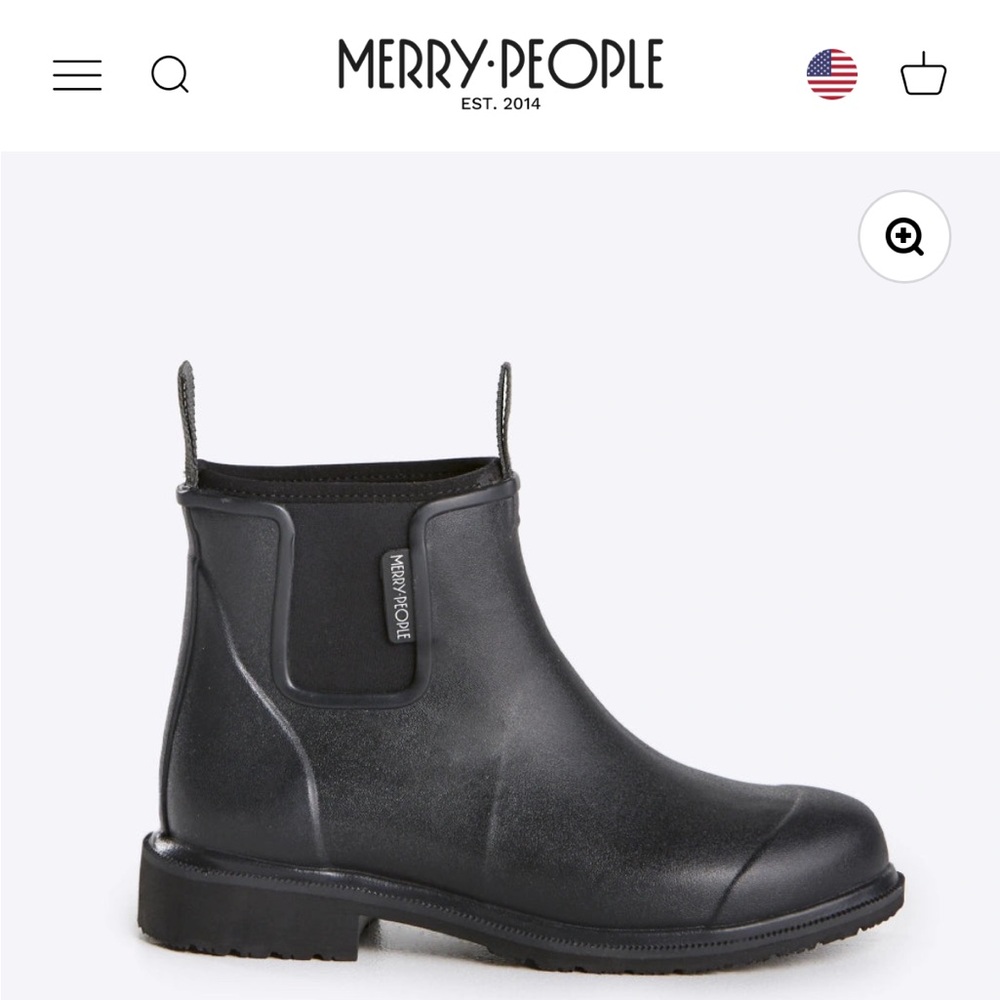Merry People black rubber rain boots in 38